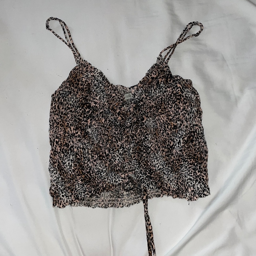 Urban Outfitters Cheetah Print Scrunch Front Tank